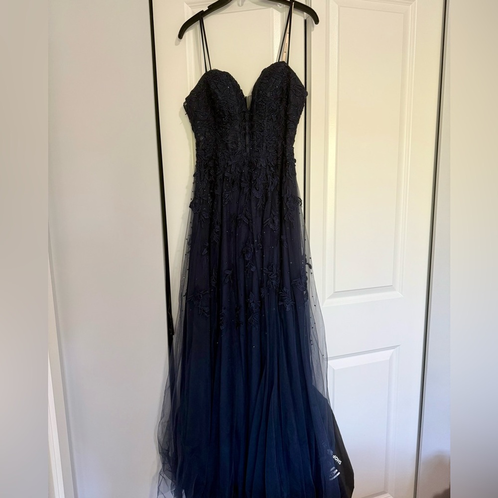 Faviana Navy Gown